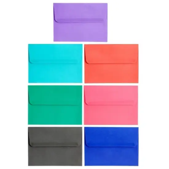 Best Paper Greetings 100 Pack Colored 5x7 Mailing Envelopes, A7 Size Invitations, Greeting Cards, Peel and Stick Seal, Square Flap, 7 Colors image {4}