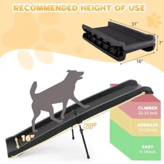 Sandinrayli Folding Portable Dog Ramp for Cars Trucks SUVs 61 in. L image {6}