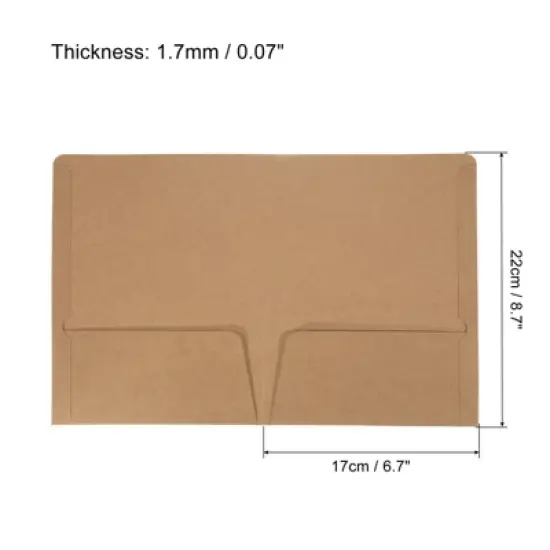Unique Bargains Business Two-Pocket A5 Letter Files Portfolio Storage Brown image {1}