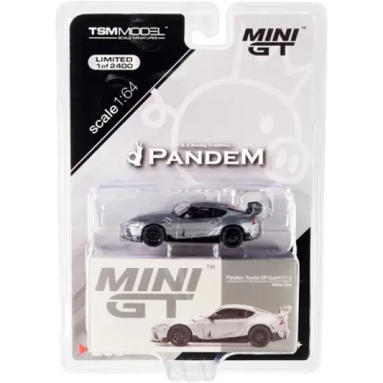 Toyota Pandem GR Supra V1.0 Matt Gray Met. Limited Edition to 2400 pcs Worldwide 1/64 Diecast Model Car by True Scale Miniatures image {4}