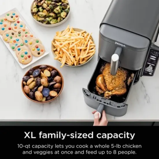 Ninja DoubleStack XL 10qt, 6-in-1, 2-Basket Air Fryer, Space Saving Design SL401: Ninja Foodi, Dishwasher-Safe Parts image {5}