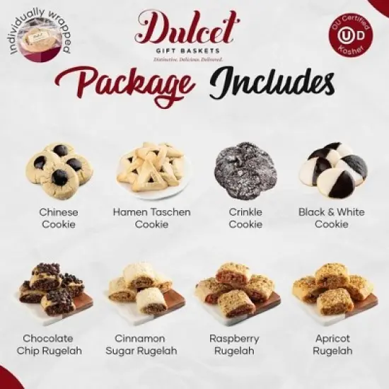 Thank You & Appreciation Food Gift Baskets, Rugelah and Cookies Gift Baskets Gourmet Gifts for Brother, Dad, Husband and Men by Dulcet Gift Baskets image {3}