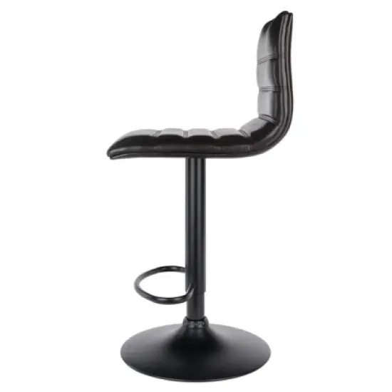 Holly Air Lift Adjustable Stool L Shape Backrest Espresso/Black - Winsome image {3}