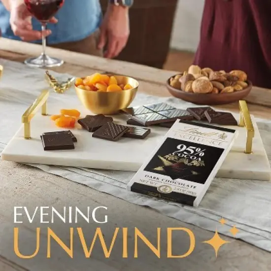 Lindt 4/6/12 Bars,  Excellence 95% Cocoa Dark Chocolate 2.8oz Full Size Candy Bar image {5}