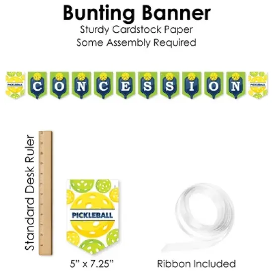 Big Dot of Happiness Let&rsquo;s Rally - Pickleball - DIY Birthday or Retirement Party Concession Signs - Snack Bar Decorations Kit - 50 Pieces image {4}