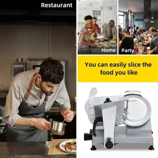 Commercial 18" Electric Meat Slicer Blade Food Slicer Cutter 210W With Child Lock image {3}