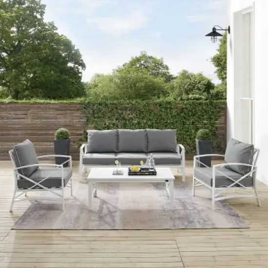 Kaplan 4pc Outdoor Sofa Set - Gray - Crosley image {6}