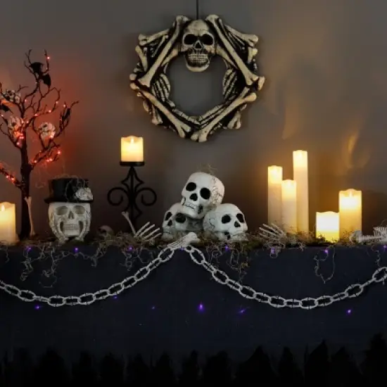 Northlight Bone-Like Chainlink Halloween Decoration - 12' image {2}