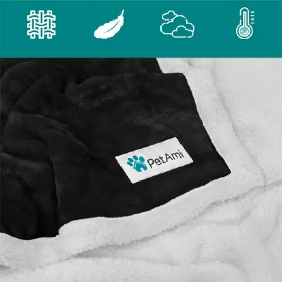PetAmi Waterproof Dog Blanket for Bed Couch Sofa Cover, Reversible Faux Shearling Fleece Pet Throw image {2}