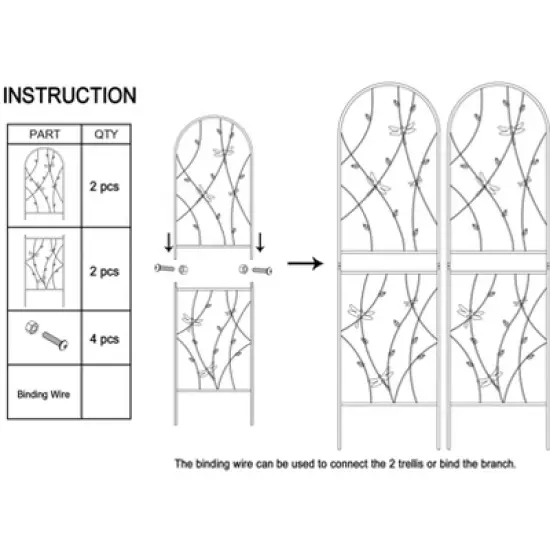 Lirago Black 2 pieces Weatherproof Multi-functional Outdoor Screen-Laser-Cut Galvanized Steel Panel 70.86"Hx19.68"Wx0.51"D image {6}