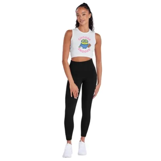 Women's Minionschoose Snooze Sleeveless Crop Top Tank image {3}