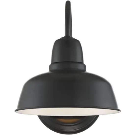 John Timberland Urban Barn Rustic Industrial Farmhouse Outdoor Wall Light Fixture Black Gooseneck Arm 11 1/4" for Post Exterior Barn Deck House Porch image {4}