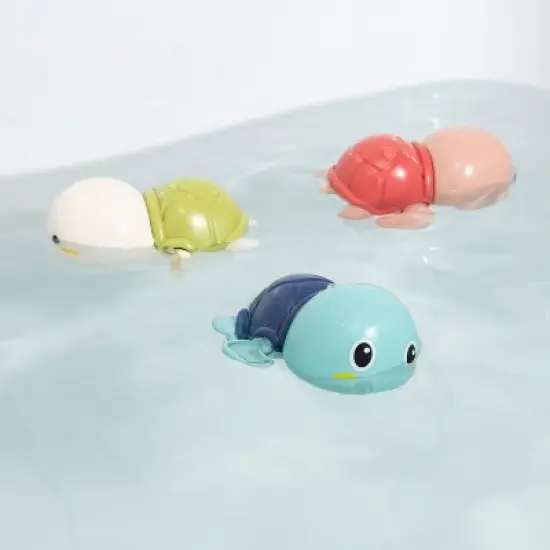 Floating Turtle Bath Toys for Toddlers 1-3, Wind-Up Swimming Toys for Boys Girls, Fun Cute Baby Pool Toys Safe and Durable Bathtub Water Toys, 3-Pack image {14}