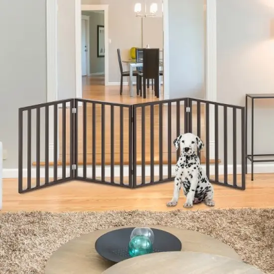 Pet Adobe Freestanding 4 Panel Folding Pet Gate image {3}