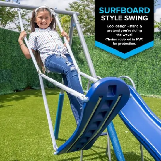 Sportspower Super Surfer Metal with 6' Slide Skyflyer Surfboard Standing Swing Set image {4}