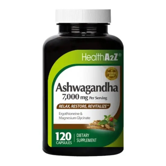 HealthA2Z &ndash; Ashwagandha 7000 mg with Magnesium Glycinate & Ergothioneine &ndash; 120 Capsules image {7}