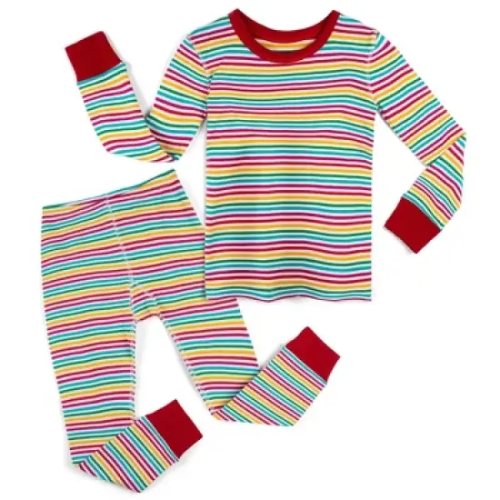 Mightly Kids' Fair Trade 100% Organic Cotton Tight Fit Pajamas Set image {5}