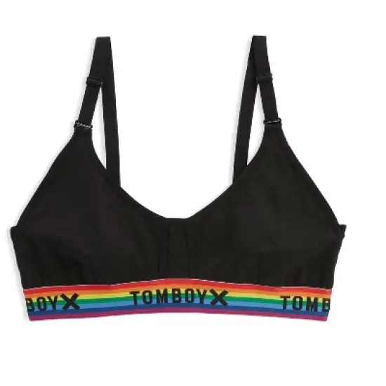 TomboyX Scoop Neck Bralette, Cotton Bra Convertible Straps, Wireless Low Impact image {4}