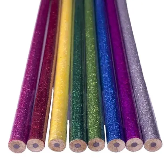 Sparkle & Shine Glitter Pencils (8 Pack) - Assorted Glitter Colors, #2 HB Lead image {1}