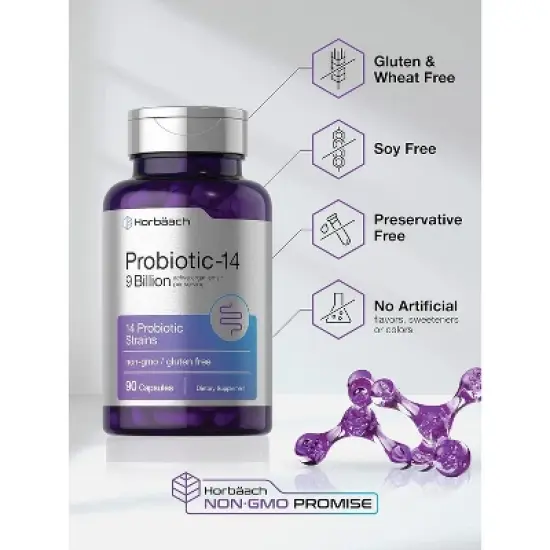 Horbaach Probiotics for Women & Men | 9 Billion CFU | 90 Capsules image {3}
