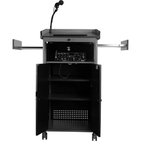 Greystone Lectern with Sound Lecture Podium Charcoal Slate - Hampden Furnishings image {5}