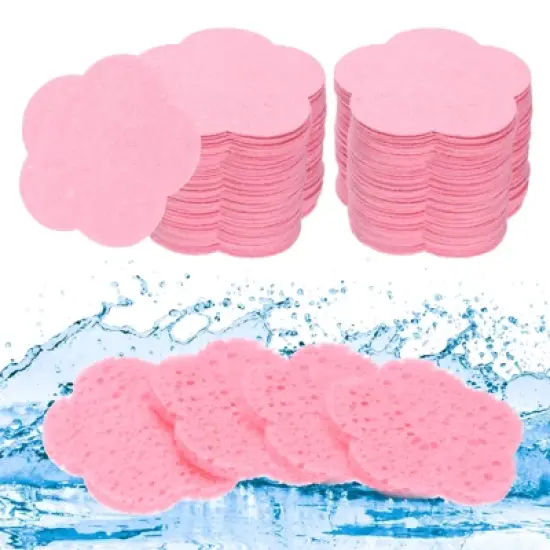 Unique Bargains Compact Size High-Temperature Resistant Face Cleansing Sponges Green 120 Pcs image {11}