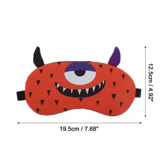 Unique Bargains Soft Sleep Mask Cartoon Monsters Orange 1 Pc image {3}