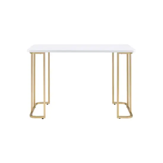 Estie Writing Desk White/Gold - Acme Furniture image {2}