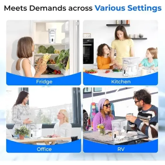 Waterdrop 35-Cup Slim Water Filter Dispenser, Large Capacity,White (with 1 Filter) image {8}