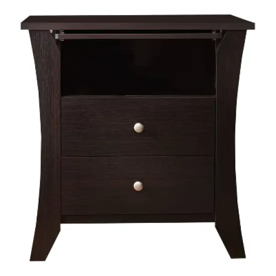 Banbridge 2 Drawer Nightstand with Open Shelf Espresso - HOMES: Inside + Out image {2}