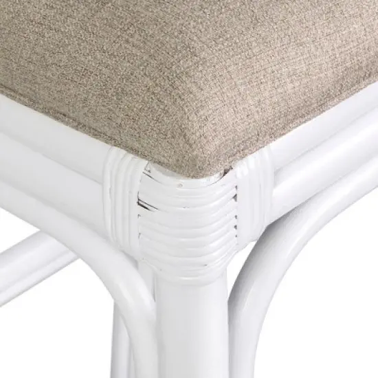 Stacie Rattan Barstool White - East At Main image {3}