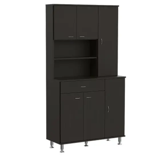 Depot E-Shop 90 Kitchen Pantry Cabinet, Two Open Shelves, One Drawer, Multiple Cabinets image {15}