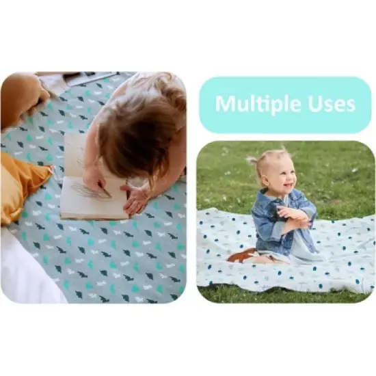 Biloban-2 Pack Splat Mats - Baby/Toddler 100% Waterproof Tablecloth，High Chair Mat Floormat， Platmat 2 Pack  with Cute Print image {5}