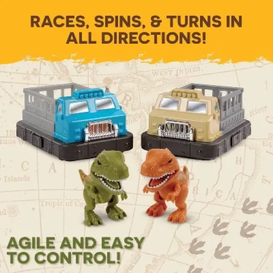 TERRA by Battat Remote Control Bumper Cars Set - Dinosaur: Educational Motorized Toys for Kids, Infrared Play Vehicles image {7}