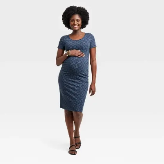 Short Sleeve Essential Midi T-Shirt Maternity Dress - Isabel Maternity by Ingrid & Isabel&trade; image {4}