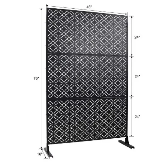 CAVINAS Patio Decorative Screen Metal Fence Privacy Screen with Grid Pattern for Outside and Garden, 76" H&times;48" W image {4}