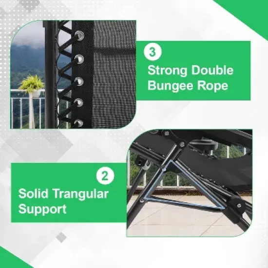 FDW Zero Gravity Chair Patio Lounge Chairs Lounge Patio Chairs 2 Pack Adjustable Reliners for Pool Yard with Cup Holder image {5}