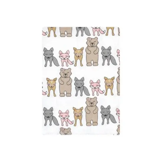 Hudson Baby Infant Girl Cotton Flannel Burp Cloths Bundle, Wild Forest Pink, One Size image {2}