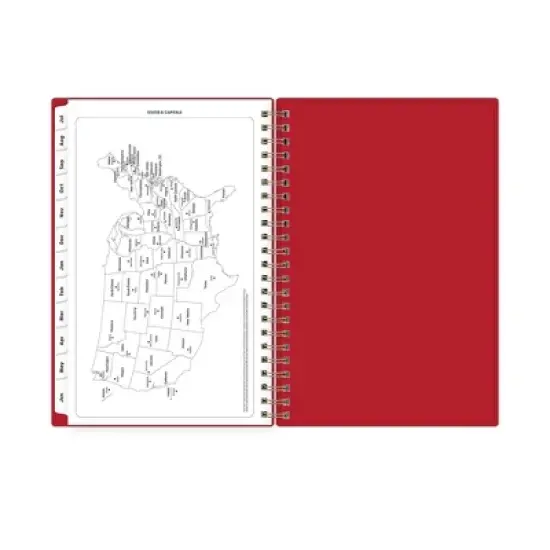 Blue Sky 5"x8" 2025-2026 Weekly/Monthly Wirebound Planner Solid Cherry Harvest Red image {9}