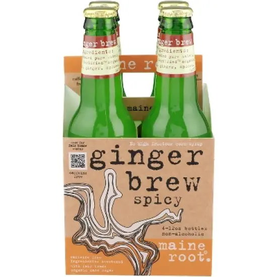 Maine Rooot Ginger Brew Spicy Soda - 4 per pack - 6 Cases -12 fl oz image {1}