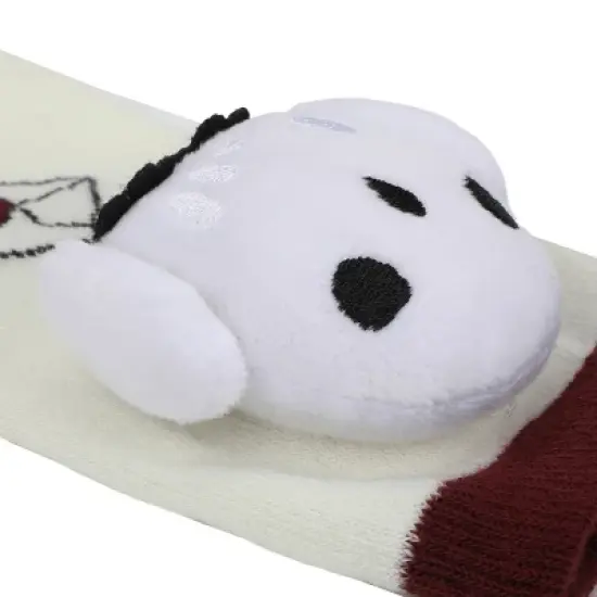 Harry Potter Hogwarts Letters Womens White Casual Crew Socks With 3D Hedwig Attachment image {2}