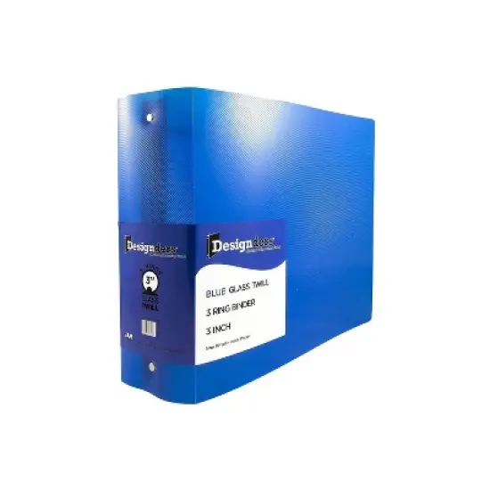 JAM Paper Heavy Duty 3" 3-Ring Flexible Poly Binder Blue 821T3BU image {3}