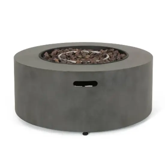 Wellington Outdoor 40000 BTU Circular Fire Pit with Concrete Finish - Christopher Knight Home image {4}