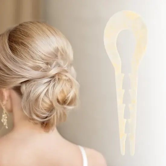 Unique Bargains Women's U-shaped Toothed Chignon Pin 1 Pc image {1}