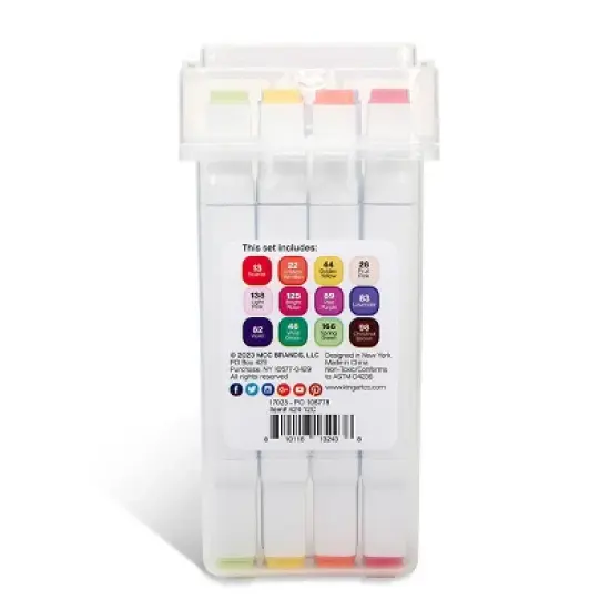 KINGART PRO Double-Ended Markers 12 Floral Colors image {8}