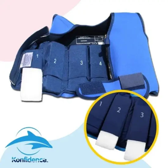 Konfidence Adult Learn to Swim Buoyancy Jacket in Blue image {4}