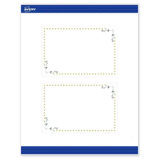 Avery Printable Rectangle Postcards, Gold Dots with Green Florals, 4" x 6", Matte White Rectangle Postcards, Laser/Inkjet, 20ct, Great for Postcards image {9}