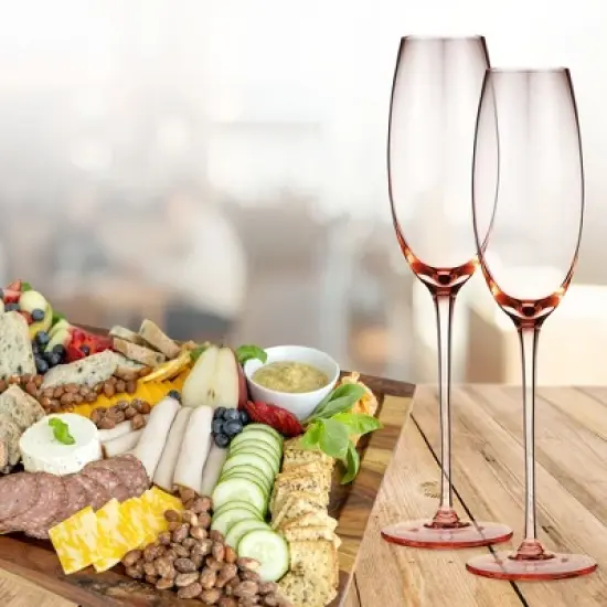 Berkware Elegant Sparkling Colored Champagne Flutes - 7.3oz image {3}