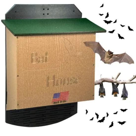 JCs Wildlife Recycled Poly Lumber 5 Chamber Bat House - Holds up to 500 Bats, Easy for Bats to Land and Roost - Outdoor Bat Shelter - Weather image {5}