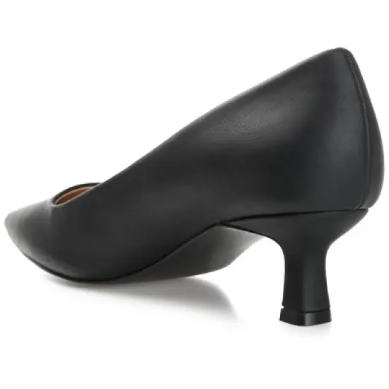 Journee Collection Womens Celica Slip On Kitten Heel Pointed Toe Pumps image {6}